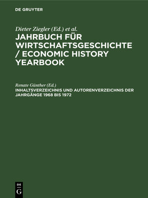 cover image of Inhaltsverzeichnis und Autorenverzeichnis der Jahrgänge 1968 bis 1972